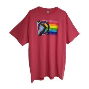 T-Shirt Unisex Inclusive Progressive Pride Flag Tee X-Large Red Top XL
